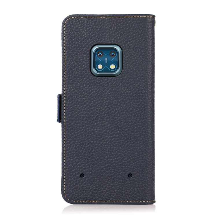 For Nokia XR20 KHAZNEH Side-Magnetic Litchi Genuine Leather RFID Phone Case(Blue) - Nokia Cases by PMC TechLife | Online Shopping South Africa | PMC TechLife | Buy Now Pay Later Mobicred