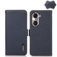 For Honor 60 Pro KHAZNEH Side-Magnetic Litchi Genuine Leather RFID Phone Case(Blue) - free shipping - PMC TechLife - Order now!