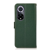 For Huawei nova 9 KHAZNEH Side-Magnetic Litchi Genuine Leather RFID Phone Case(Green)