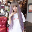 Air Bangs Fluffy Corn Blanching Water Ripple Long Curly Hair Wig Rose Net Headgear for Women(Green Wood Pick Purple) - free shipping - PMC TechLife - Order now!