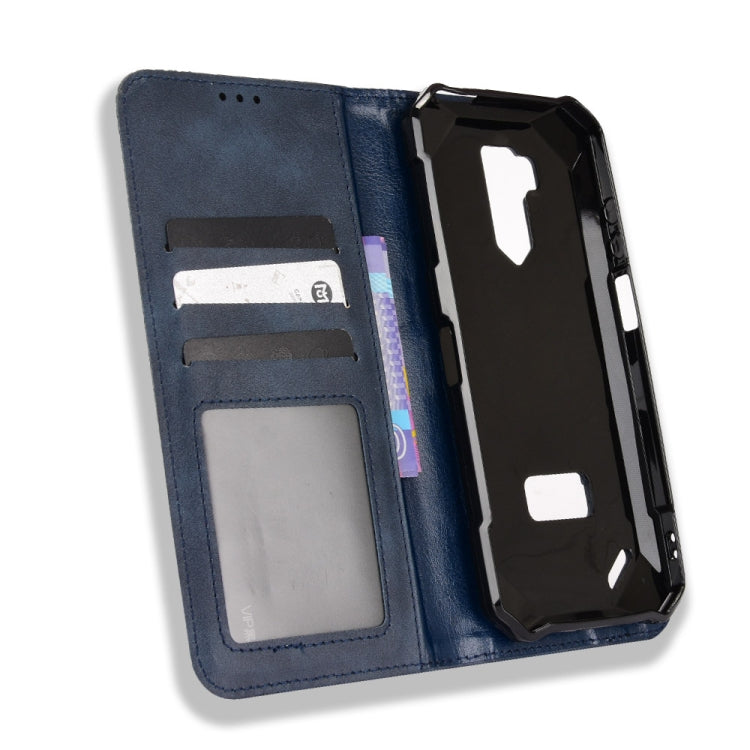 For Ulefone Armor X9 Magnetic Buckle Retro Texture Leather Case(Blue) - Ulefone Cases by PMC Jewellery | Online Shopping South Africa | PMC Jewellery | Buy Now Pay Later Mobicred