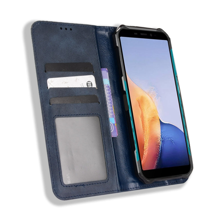For Ulefone Armor X9 Magnetic Buckle Retro Texture Leather Case(Blue) - Ulefone Cases by PMC Jewellery | Online Shopping South Africa | PMC Jewellery | Buy Now Pay Later Mobicred