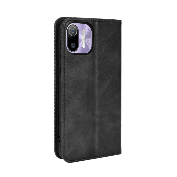 For Ulefone Note 6 / Note 6P Magnetic Buckle Retro Texture Leather Case(Black)