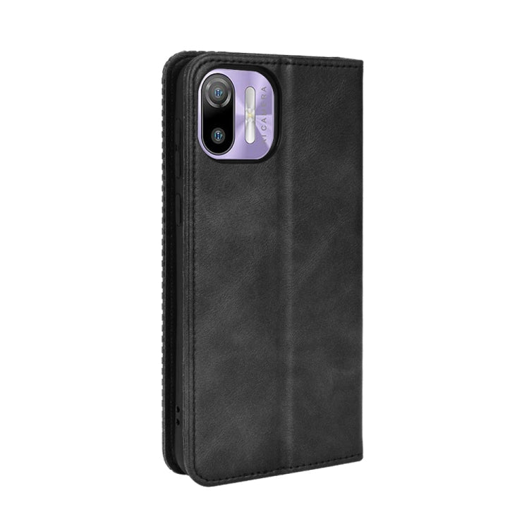 For Ulefone Note 6 / Note 6P Magnetic Buckle Retro Texture Leather Case(Black)