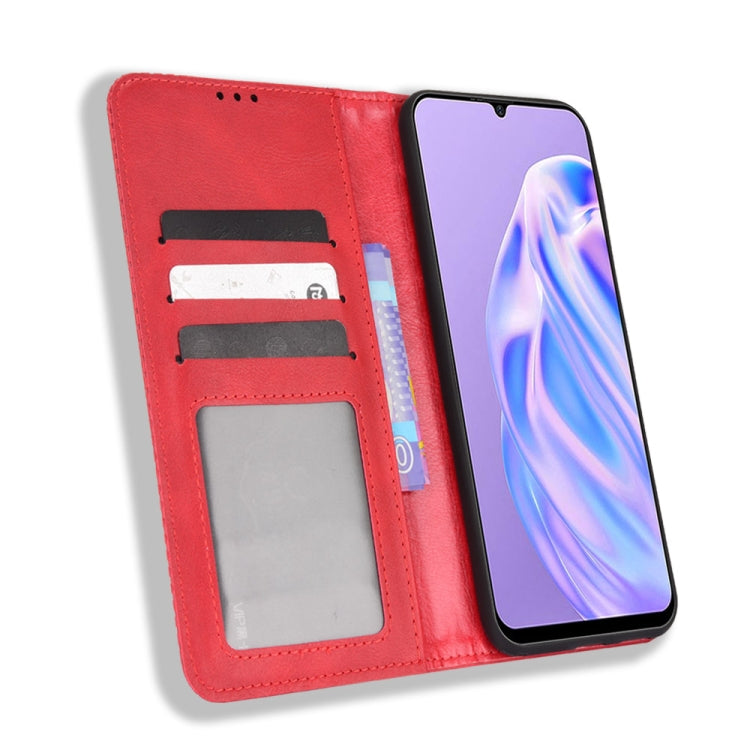 For Ulefone Note 6 / Note 6P Magnetic Buckle Retro Texture Leather Case(Red) - Ulefone Cases by PMC Jewellery | Online Shopping South Africa | PMC Jewellery | Buy Now Pay Later Mobicred