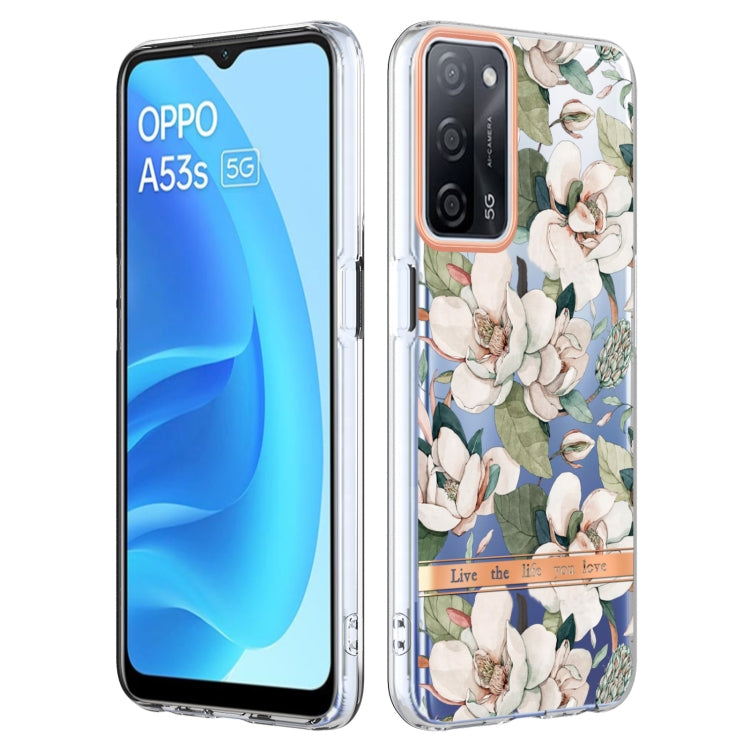 For OPPO A55 5G / A53S 5G / A54 4G / A16 / A54S 4G Flowers and Plants Series IMD TPU Phone Case(Green Gardenia) - OPPO Cases by PMC TechLife | Online Shopping South Africa | PMC TechLife | Buy Now Pay Later Mobicred