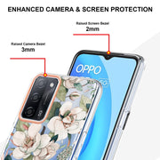 For OPPO A55 5G / A53S 5G / A54 4G / A16 / A54S 4G Flowers and Plants Series IMD TPU Phone Case(Green Gardenia)