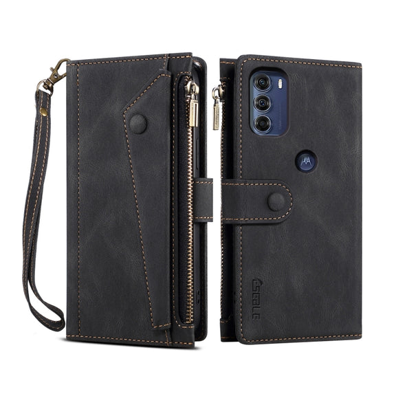 For Motorola Edge S30 Retro Frosted Leather Phone Case(Black)