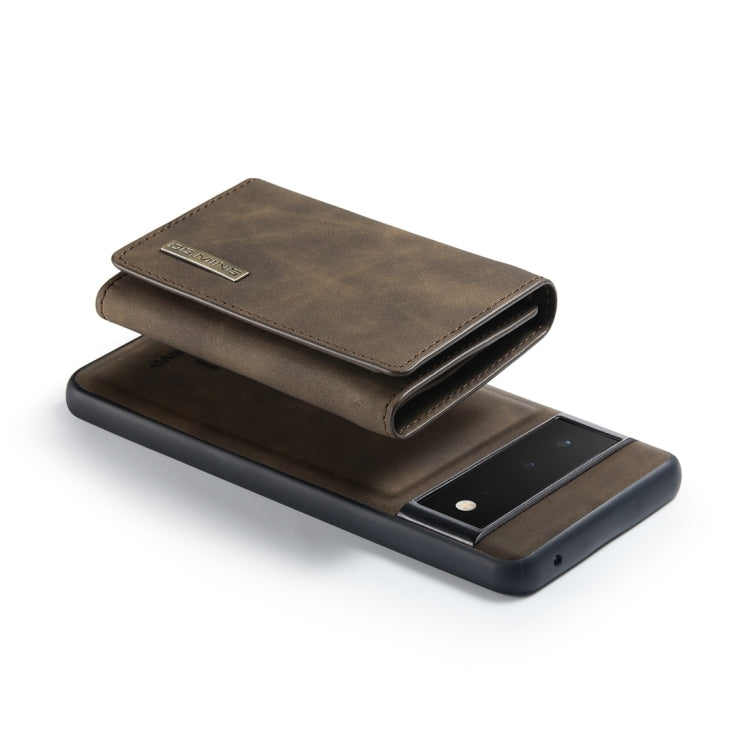 For Google Pixel 6 Pro DG.MING M1 Series 3-Fold Multi Card Wallet Back Cover Leather Phone Case(Coffee)