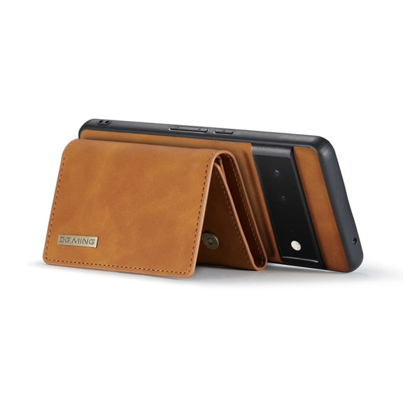 For Google Pixel 6 Pro DG.MING M1 Series 3-Fold Multi Card Wallet Back Cover Leather Phone Case(Brown)
