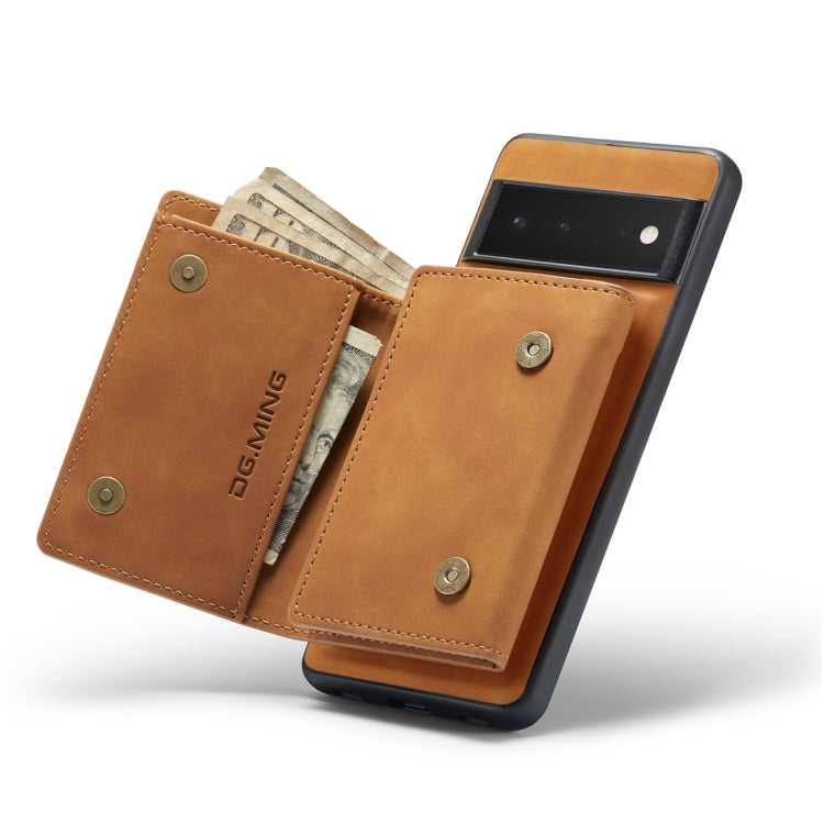 For Google Pixel 6 Pro DG.MING M1 Series 3-Fold Multi Card Wallet Back Cover Leather Phone Case(Brown) - free shipping - PMC TechLife - Order now!