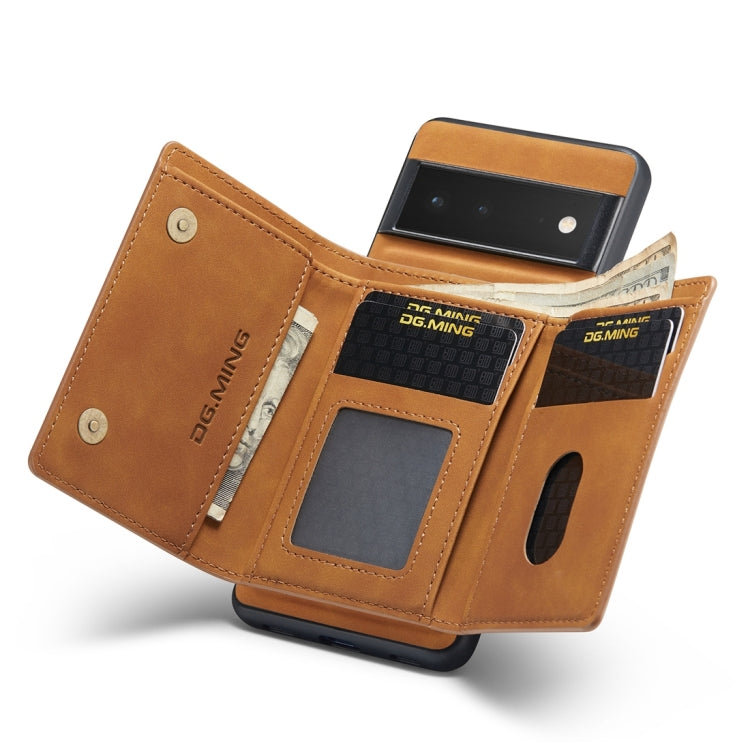 For Google Pixel 6 Pro DG.MING M1 Series 3-Fold Multi Card Wallet Back Cover Leather Phone Case(Brown) - free shipping - PMC TechLife - Order now!