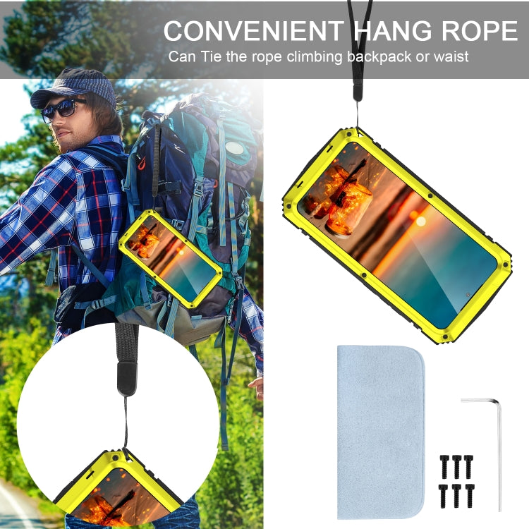 For Samsung Galaxy S22+ 5G R-JUST Metal + Silicone Holder Phone Case(Yellow) - free shipping - PMC TechLife - Order now!