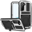 For Samsung Galaxy S22+ 5G R-JUST Metal + Silicone Holder Phone Case(Silver) - Galaxy S22+ 5G Cases by R-JUST | Online Shopping South Africa | PMC TechLife | Buy Now Pay Later Mobicred