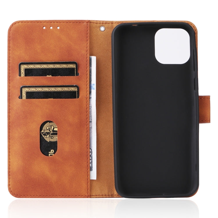 For Ulefone Note 6 Skin Feel Magnetic Flip Leather Phone Case(Brown) - Ulefone Cases by PMC Jewellery | Online Shopping South Africa | PMC Jewellery | Buy Now Pay Later Mobicred