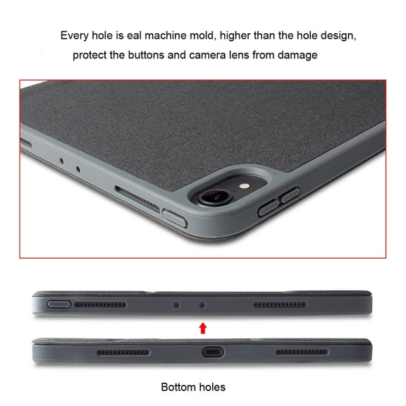 For  iPad 9.7 Mutural Exquisite Series Cloth Texture PU+TPU Leather Case with 3-Fold Holder & Pen Slot & Sleep & Wake-up Function(Green)