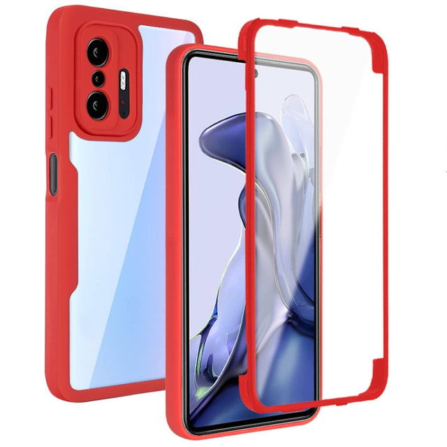 For Xiaomi Mi 11T / 11T Pro Acrylic + TPU 360 Degrees Full Coverage Shockproof Phone Case(Red)