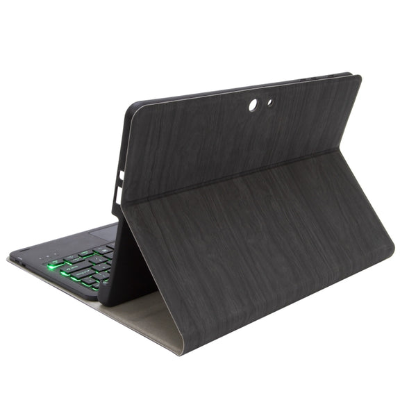 SFGO-AS Tree Texture Backlight Bluetooth Keyboard Leather Case with Touchpad For Microsoft Surface Go 4 / 3 / 2 / 1(Black + Black)