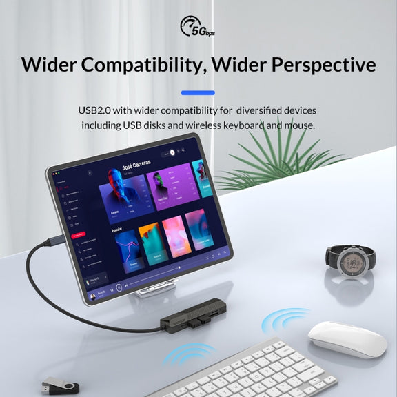 ORICO MDK-6P-GY-BP 6 In 1 Type-C / USB-C Multifunctional Docking Station(Grey)