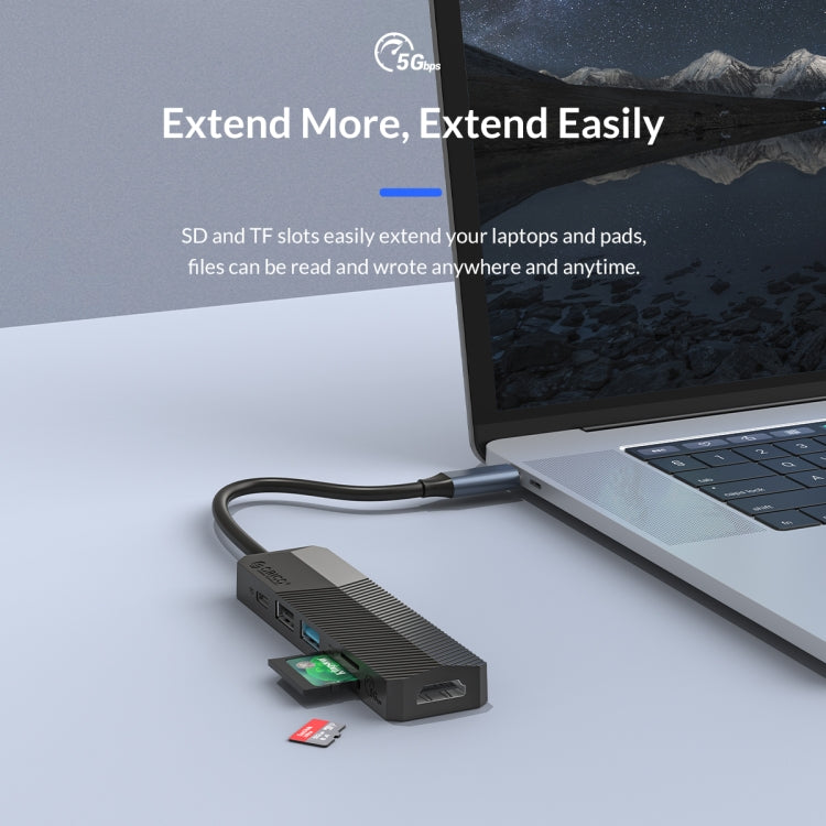 ORICO MDK-6P-GY-BP 6 In 1 Type-C / USB-C Multifunctional Docking Station(Grey)