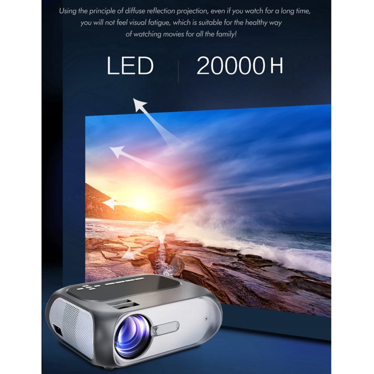 T7i 720P 200 ANSI Home Theater LED HD Digital Projector, Basic Version, US Plug(Silver Grey) - LED Projector by PMC TechLife | Online Shopping South Africa | PMC TechLife | Buy Now Pay Later Mobicred