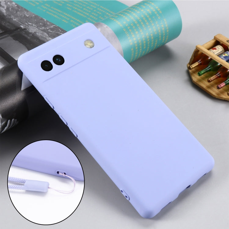For Google Pixel 6a Pure Color Liquid Silicone Phone Case(Purple) - Google Cases by PMC TechLife | Online Shopping South Africa | PMC TechLife | Buy Now Pay Later Mobicred
