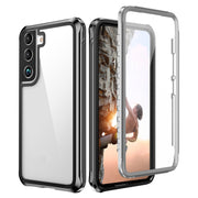 For Samsung Galaxy S22 5G RedPepper Transparent Dot Shockproof Water-resistant PC + TPU Phone Case(Black)