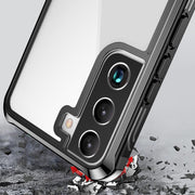 For Samsung Galaxy S22 5G RedPepper Transparent Dot Shockproof Water-resistant PC + TPU Phone Case(Black)