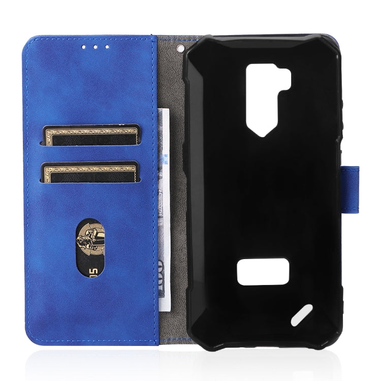 For Ulefone Armor X9 Skin Feel Magnetic Buckle Calf Texture PU Phone Case(Blue)