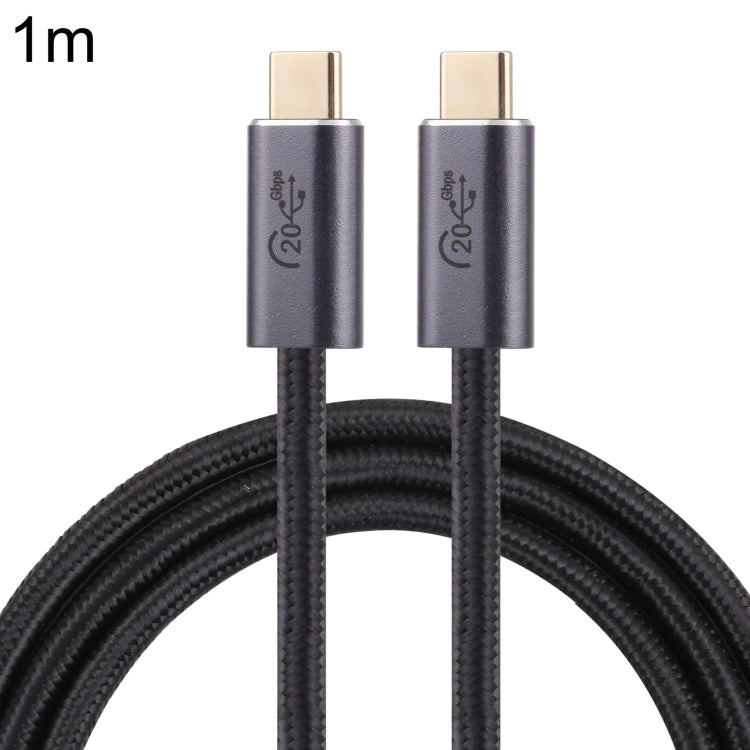 20Gbps USB 3.2 USB-C / Type-C Male to USB-C / Type-C Male Braided Data Cable, Cable Length:1m(Black) - Cable & Adapters by PMC TechLife | Online Shopping South Africa | PMC TechLife | Buy Now Pay Later Mobicred