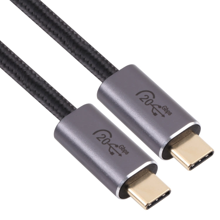 20Gbps USB 3.2 USB-C / Type-C Male to USB-C / Type-C Male Braided Data Cable, Cable Length:1m(Black) - Cable & Adapters by PMC Jewellery | Online Shopping South Africa | PMC Jewellery | Buy Now Pay Later Mobicred
