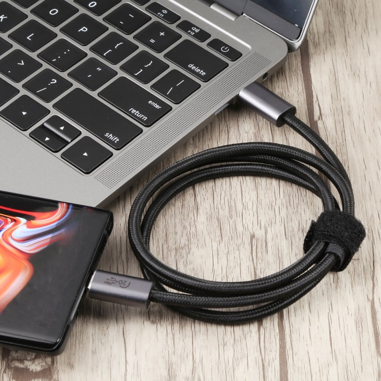 20Gbps USB 3.2 USB-C / Type-C Male to USB-C / Type-C Male Braided Data Cable, Cable Length:1m(Black) - Cable & Adapters by PMC TechLife | Online Shopping South Africa | PMC TechLife | Buy Now Pay Later Mobicred