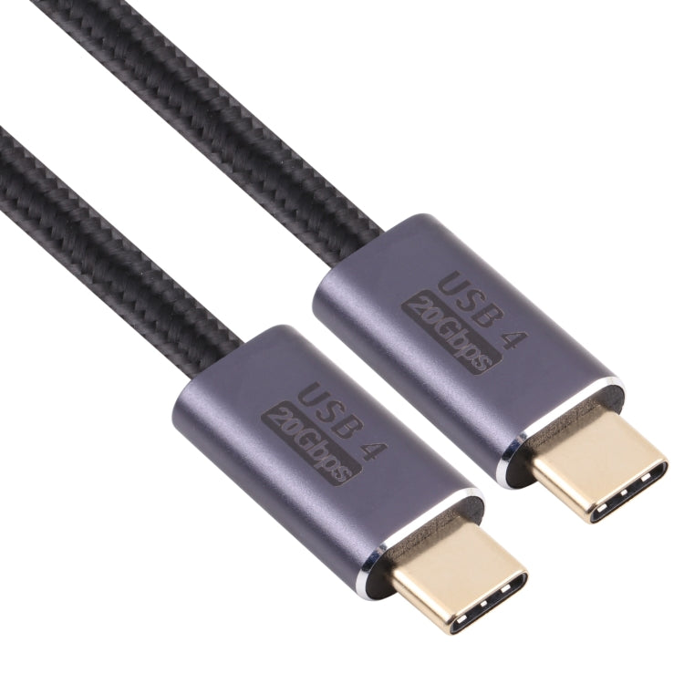 20Gbps USB 4 USB-C / Type-C Male to USB-C / Type-C Male Braided Data Cable, Cable Length:1m(Black)