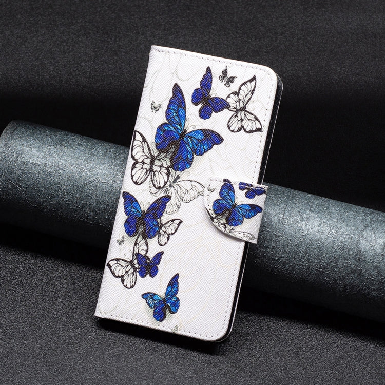 For Samsung Galaxy A33 5G Colored Drawing Leather Phone Case(Butterflies)