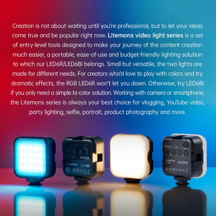 Godox LED-6BI LED Video Shoot Light - free shipping - PMC Jewellery - Order now!