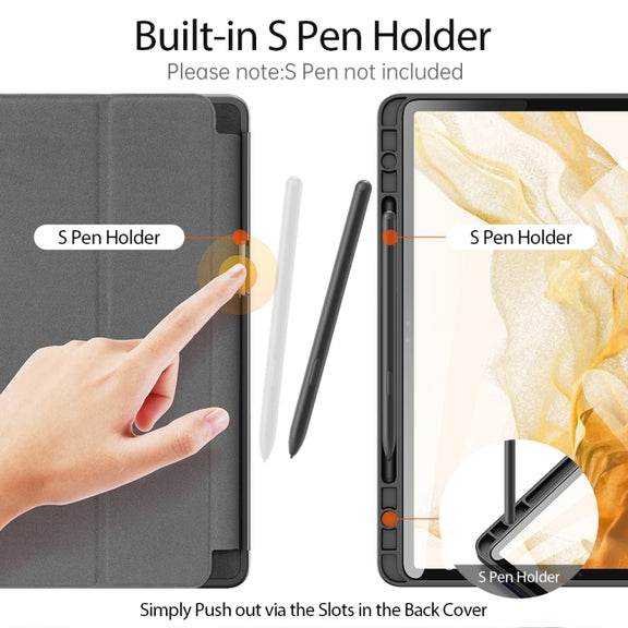 For Samsung Galaxy Tab S8 / Galaxy Tab S7 DUX DUCIS Domo Series Magnetic PU Leather Tablet Case(Black)