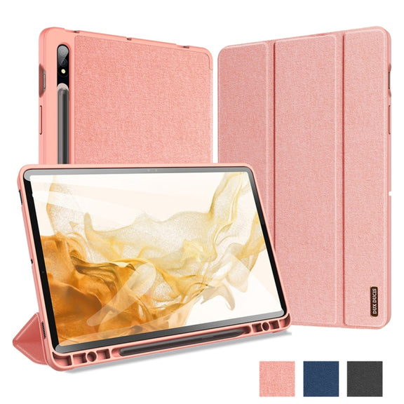For Samsung Galaxy Tab S8 / Galaxy Tab S7 DUX DUCIS Domo Series Magnetic PU Leather Tablet Case(Black)