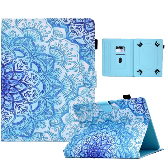 For 10 inch Tablet Electric Pressed TPU Leather Tablet Case(Green Flower) - 10 - 11 inch by PMC Jewellery | Online Shopping South Africa | PMC Jewellery | Buy Now Pay Later Mobicred