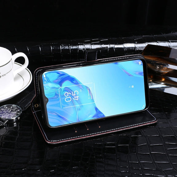 For TCL 20B idewei Crocodile Texture Horizontal Flip Leather Phone Case(Dark Blue)