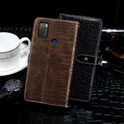 For TCL 20Y idewei Crocodile Texture Horizontal Flip Leather Phone Case(Black)