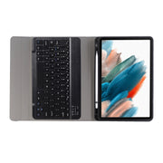 A08B Bluetooth Keyboard Leather Case with Holder & TPU Pen Slot For Samsung Galaxy Tab A8 10.5 2021 SM-X205 / SM-X200(Black)