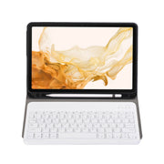 A870B Bluetooth Keyboard Leather Case with Holder & TPU Pen Slot For Samsung Galaxy Tab S8 11 inch SM-X700 / SM-X706(Rose Gold)