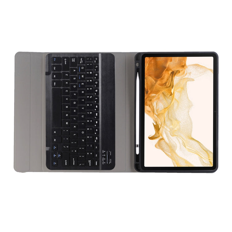 A870B Bluetooth Keyboard Leather Case with Holder & TPU Pen Slot For Samsung Galaxy Tab S8 11 inch SM-X700 / SM-X706(Blue) - Samsung Keyboard by PMC TechLife | Online Shopping South Africa | PMC TechLife