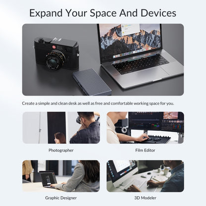 ORICO TB3-S2 Thunderbolt 3 M.2 Dual-bay Docking Station(Grey) - HDD Enclosure by ORICO | Online Shopping South Africa | PMC Jewellery | Buy Now Pay Later Mobicred