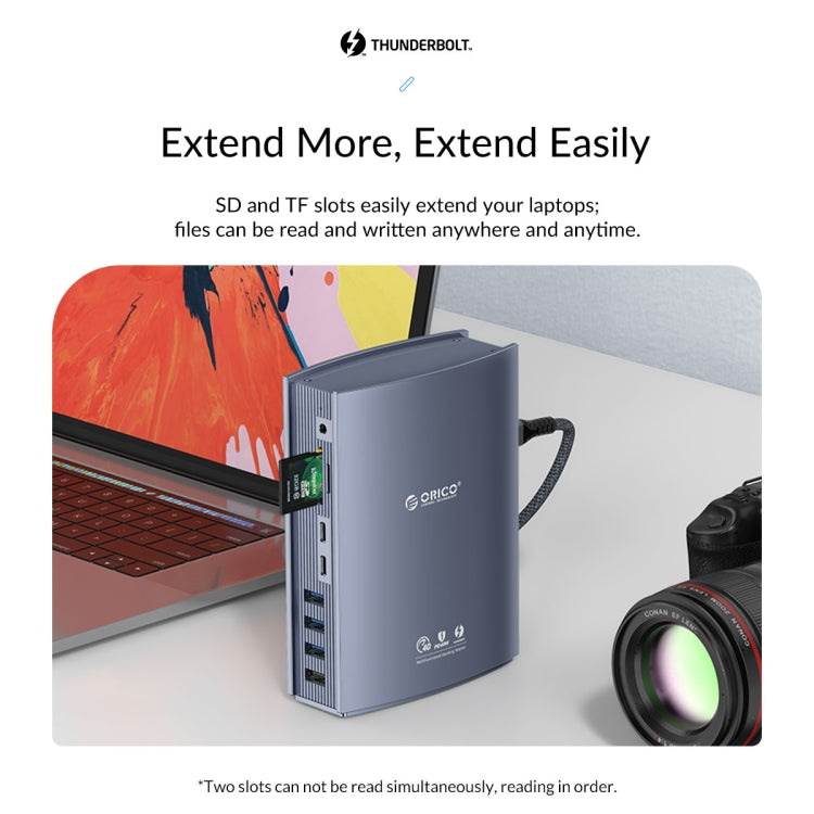 ORICO TB3-S3 Thunderbolt 3 Docking Station(Grey) - HDD Enclosure by ORICO | Online Shopping South Africa | PMC Jewellery | Buy Now Pay Later Mobicred