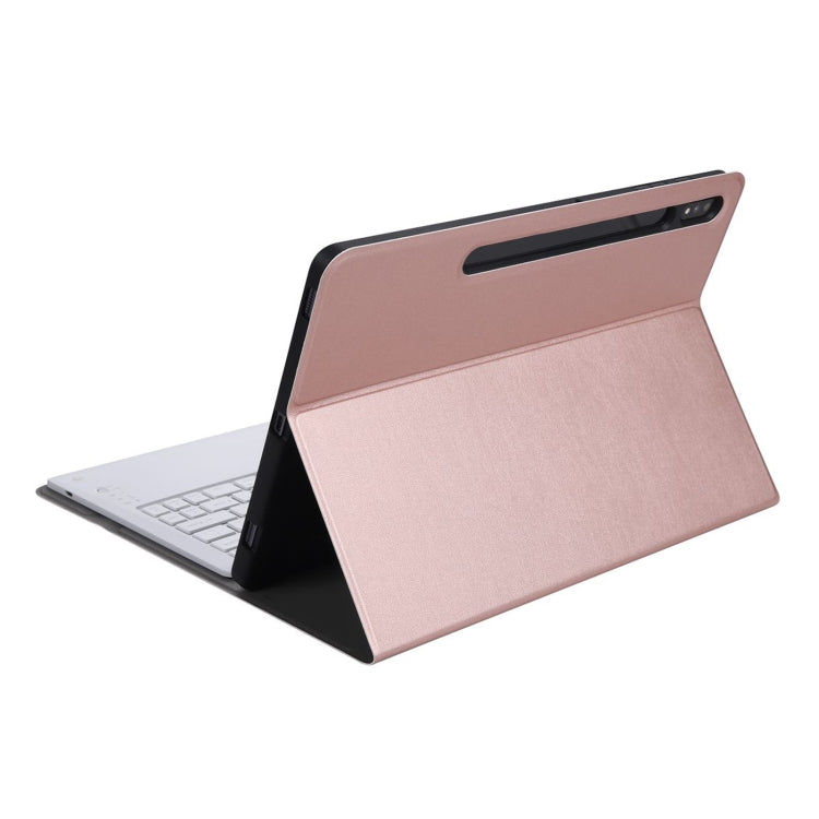 A800B Split Bluetooth Keyboard Leather Case with Holder & Pen Slot For Samsung Galaxy Tab S8+ X800(Rose Gold) - Samsung Keyboard by PMC TechLife | Online Shopping South Africa | PMC TechLife