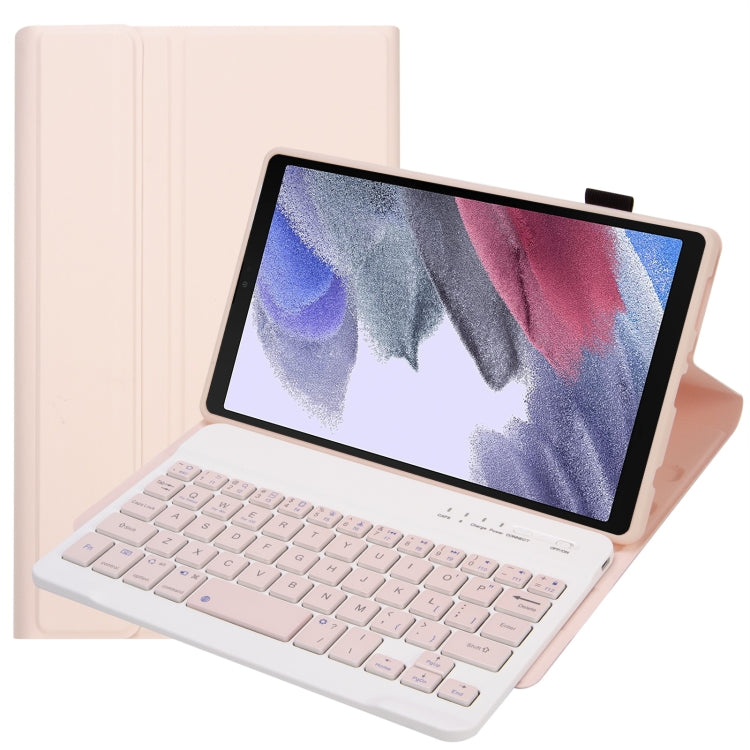 A220 Candy Color TPU Detachable Bluetooth Keyboard Leather Case with Bracket For Samsung Galaxy Tab A7 Lite 8.7 T220 / T225(Pink) - Samsung Keyboard by PMC TechLife | Online Shopping South Africa | PMC TechLife