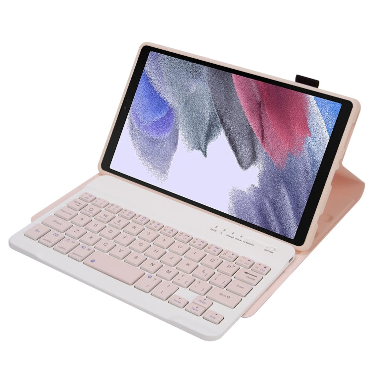A220 Candy Color TPU Detachable Bluetooth Keyboard Leather Case with Bracket For Samsung Galaxy Tab A7 Lite 8.7 T220 / T225(Pink) - Samsung Keyboard by PMC TechLife | Online Shopping South Africa | PMC TechLife