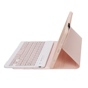 A220 Candy Color TPU Detachable Bluetooth Keyboard Leather Case with Bracket For Samsung Galaxy Tab A7 Lite 8.7 T220 / T225(Pink)