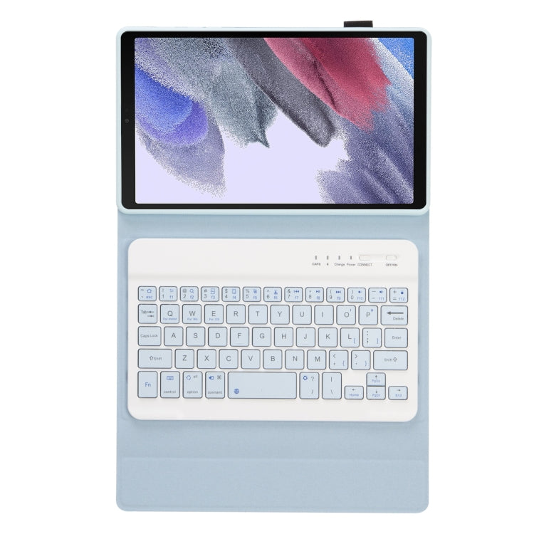 A220 Candy Color TPU Detachable Bluetooth Keyboard Leather Case with Bracket For Samsung Galaxy Tab A7 Lite 8.7 T220 / T225(White Ice Orchid) - Samsung Keyboard by PMC TechLife | Online Shopping South Africa | PMC TechLife